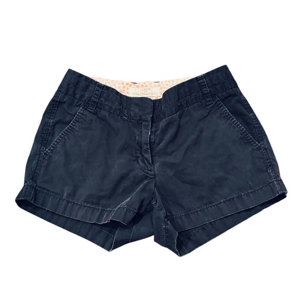 J.Crew Broken-In Chino Shorts Black Size 0 Cotton 2.5” Inseam Classic Preppy
